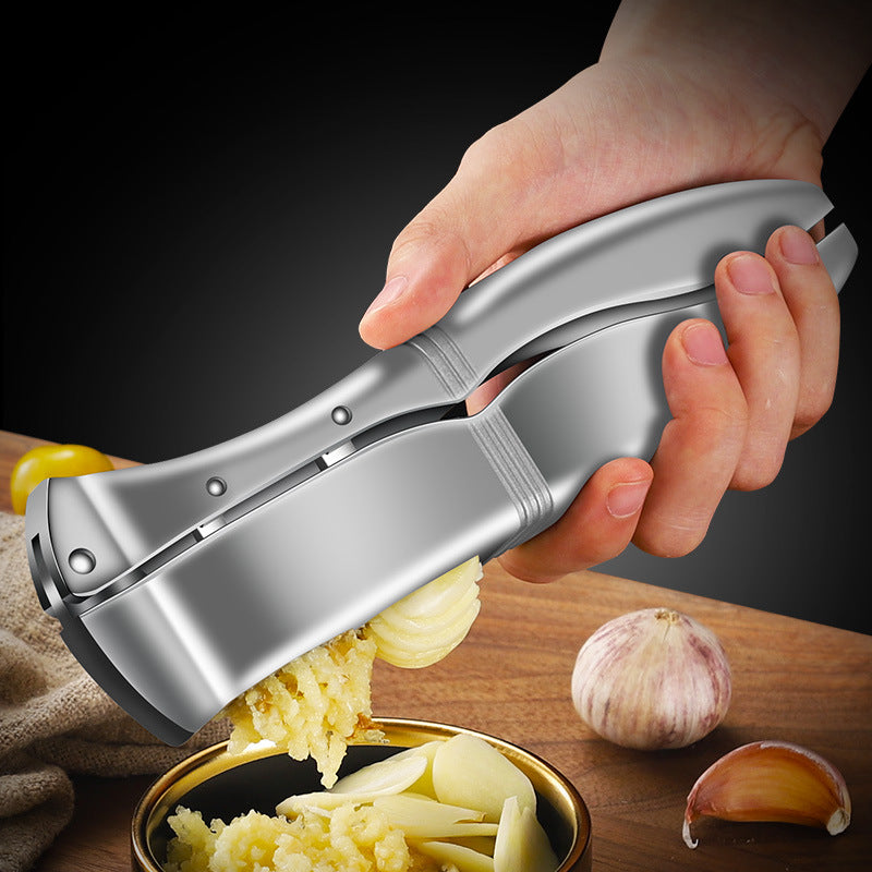 Aluminum Alloy, Easy to Use Kitchen Tool, Modern & Durable Garlic Crusher